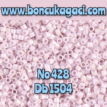 NO:428 Miyuki Delica , Miyuki Boncuk 11/0 DB1504 Opak Açık Gül Kurusu Pembe